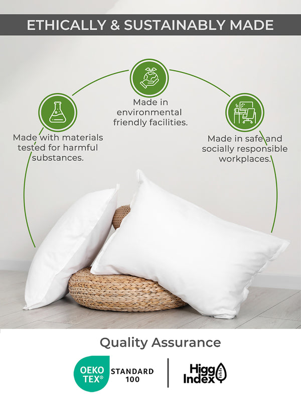 Zen 225 CVC White Geometrical  Double Size Bedsheet with 2 Pillow Covers
