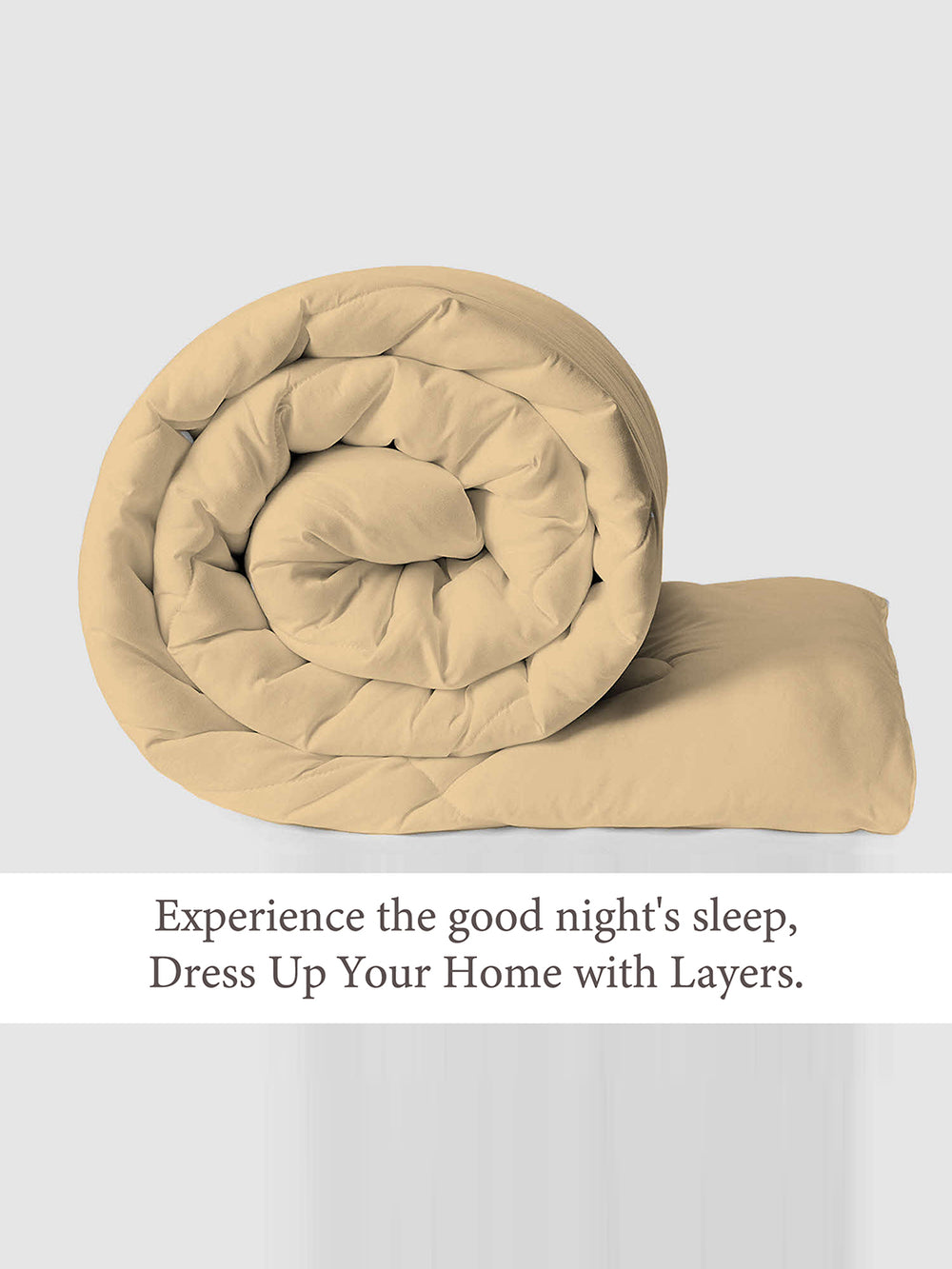 Savona 120 GSM Beige Double Reversible Comforter - Pack of 1