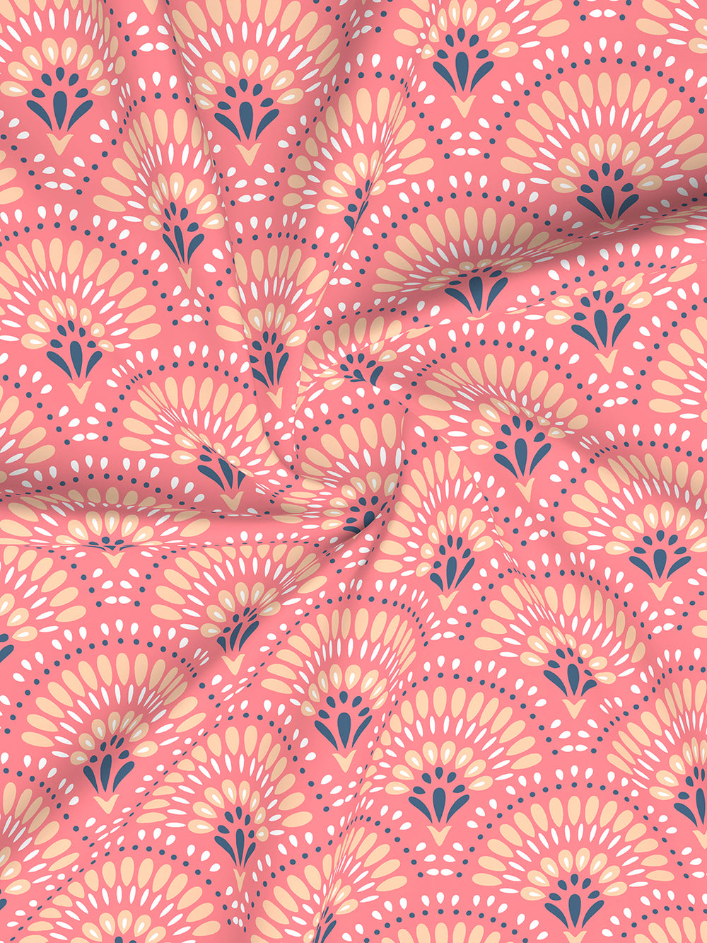 Aura Microfibre 110 GSM Pink Ethnic 1 King Size Bedsheet with 2 Pillow Covers