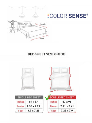 Ivy Microfibre 125 GSM White Ethnic 1 Double Size Bedsheet with 2 Pillow Covers