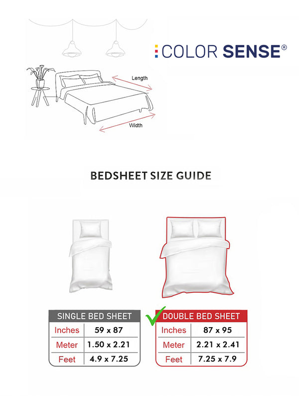 Ivy Microfibre 125 GSM White Ethnic 1 Double Size Bedsheet with 2 Pillow Covers