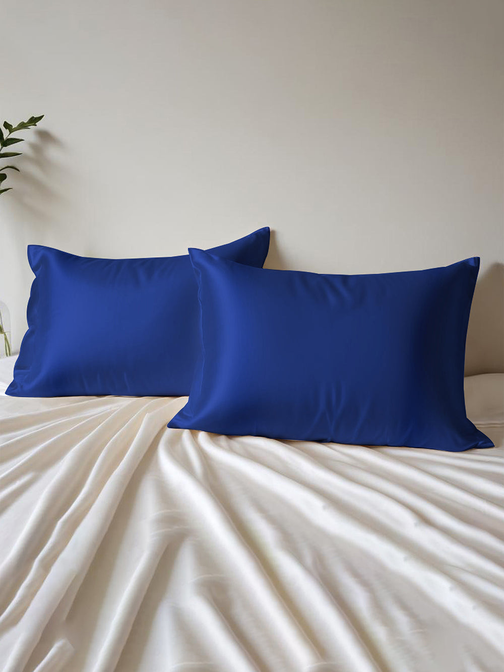 Micro Silky Satin 85 GSM Royal Blue Pillow Covers - Pack of 2