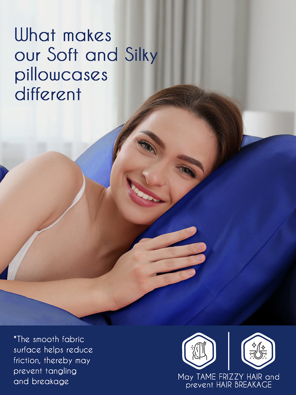 Micro Silky Satin 85 GSM Royal Blue Pillow Covers - Pack of 2