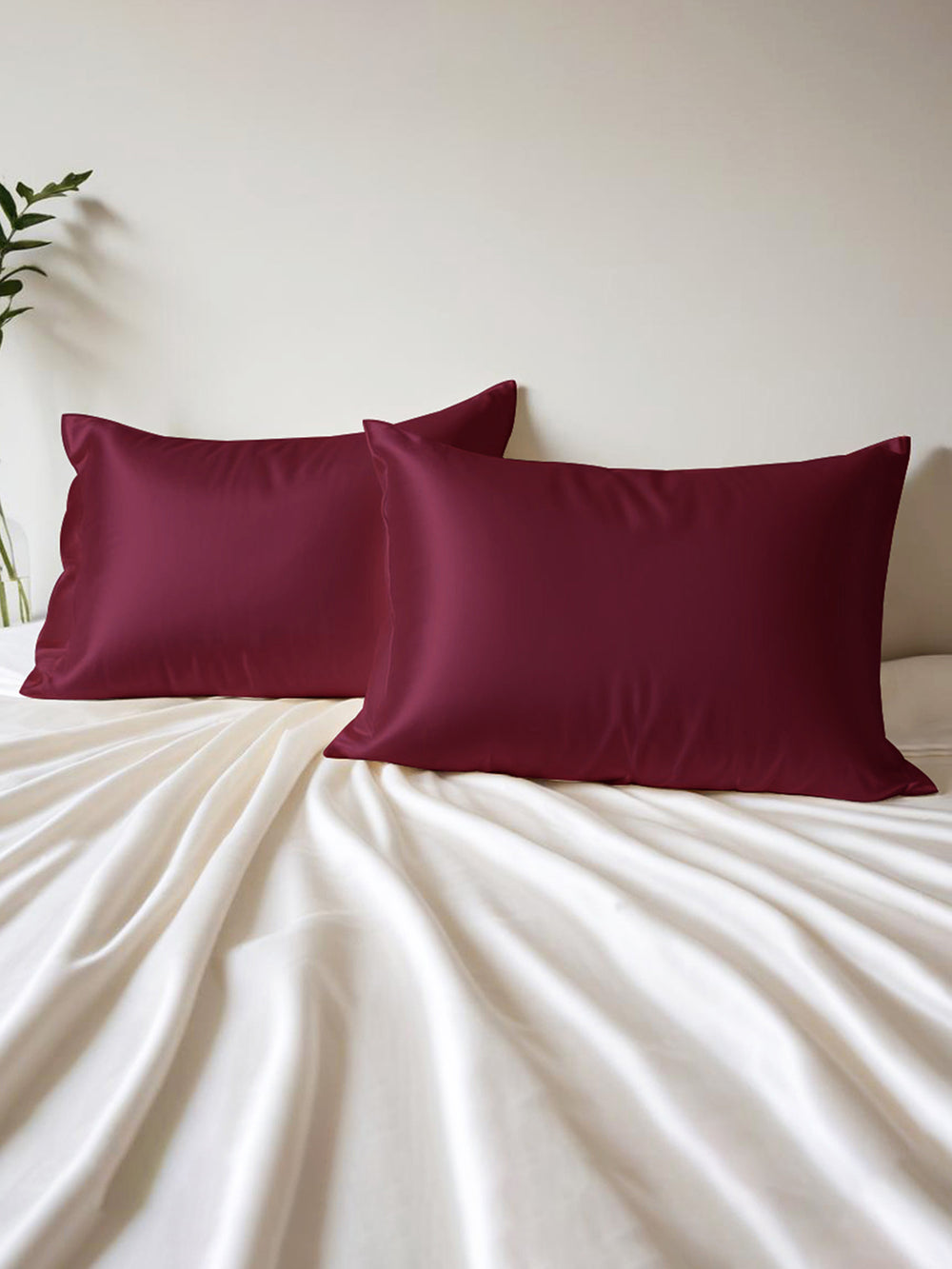 Micro Silky Satin 85 GSM Purple Pillow Covers - Pack of 2