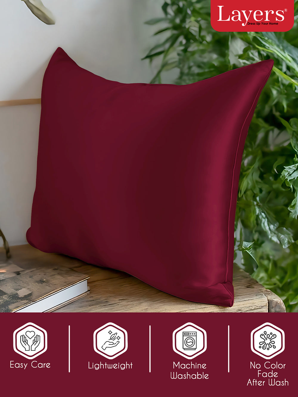 Micro Silky Satin 85 GSM Purple Pillow Covers - Pack of 2