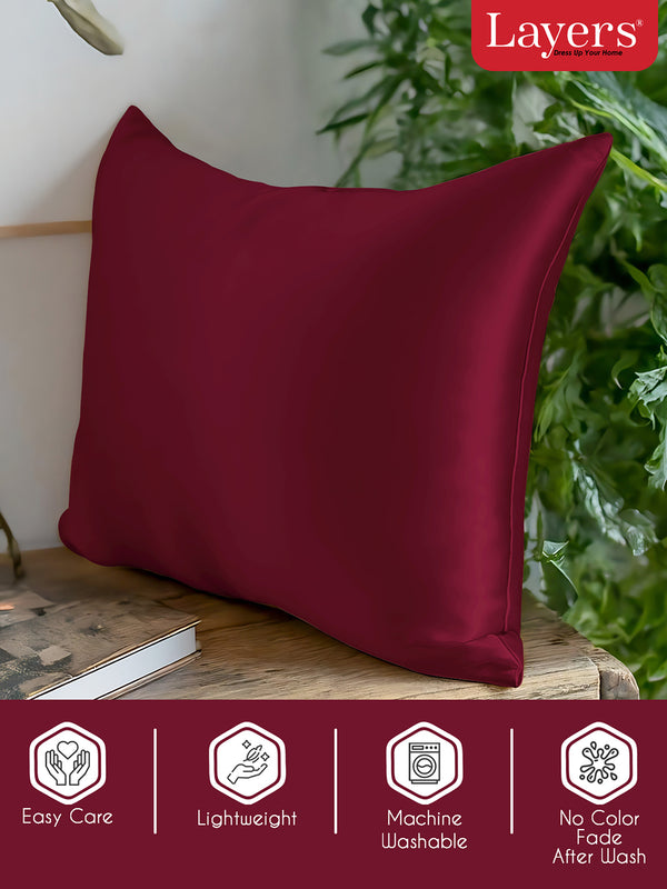 Micro Silky Satin 85 GSM Purple Pillow Covers - Pack of 2