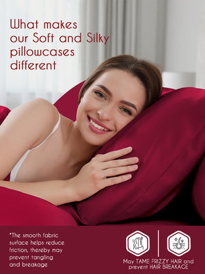 Micro Silky Satin 85 GSM Purple Pillow Covers - Pack of 2