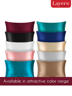 Micro Silky Satin 85 GSM Purple Pillow Covers - Pack of 2