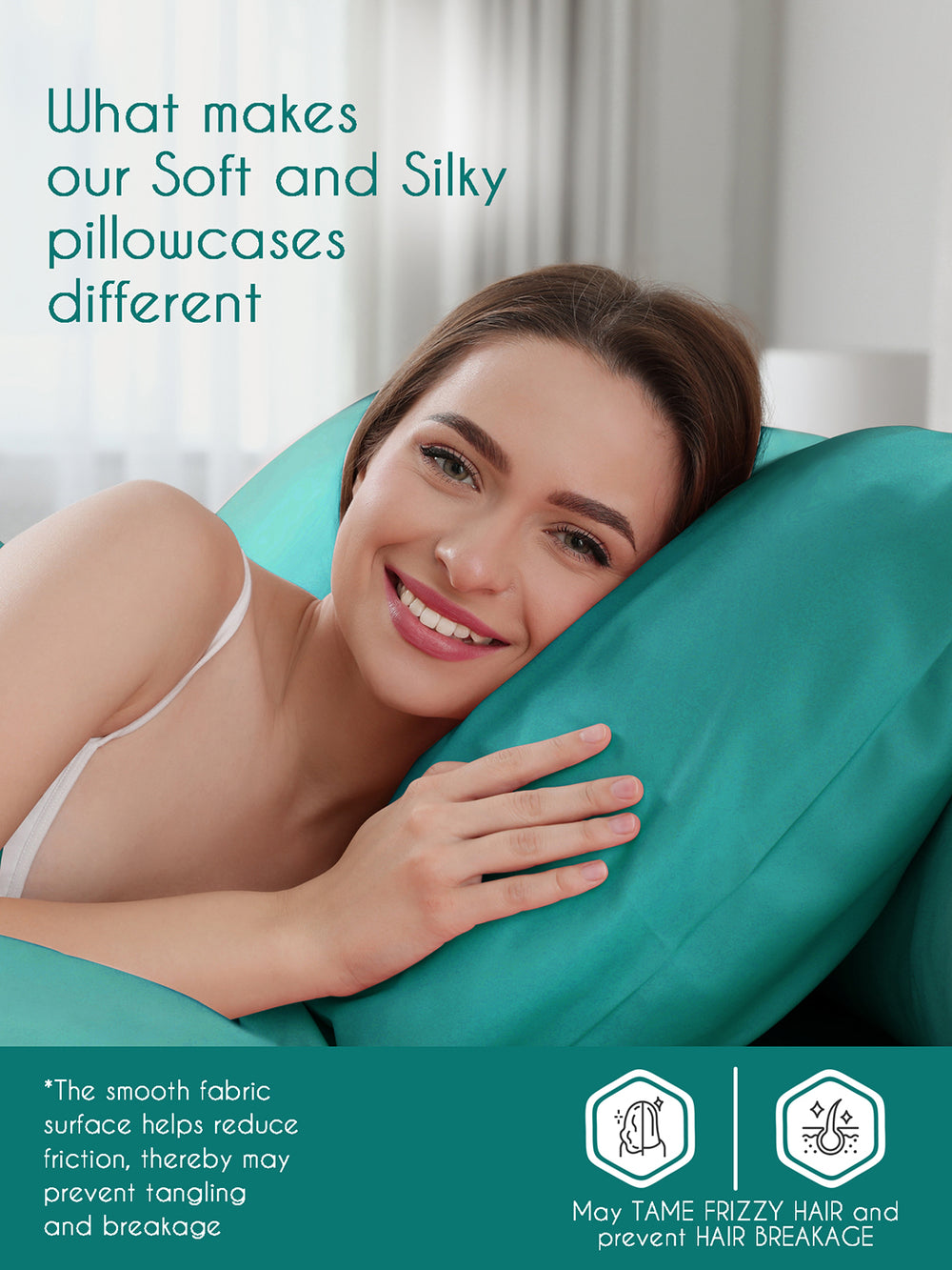Micro Silky Satin 85 GSM Teal Pillow Covers - Pack of 2