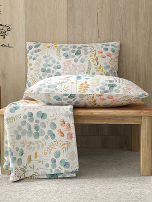 Zen 225 CVC Multicolor Floral 1 Double Size Bedsheet with 2 Pillow Covers