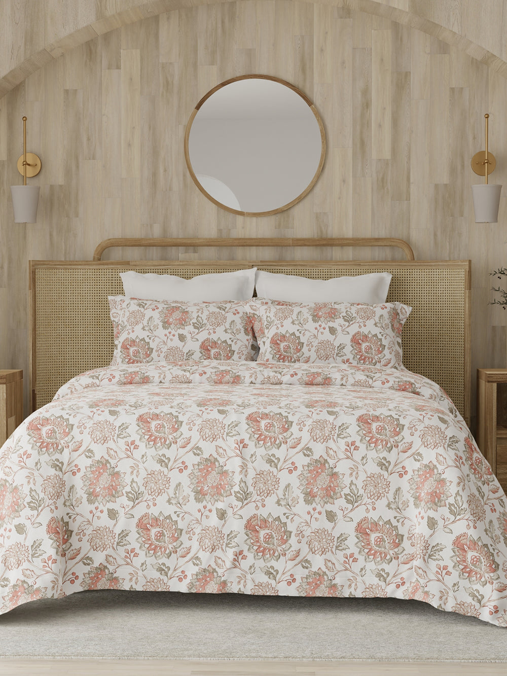 Zen 225 CVC Multicolor Floral 1 King Size Bedsheet with 2 Pillow Covers