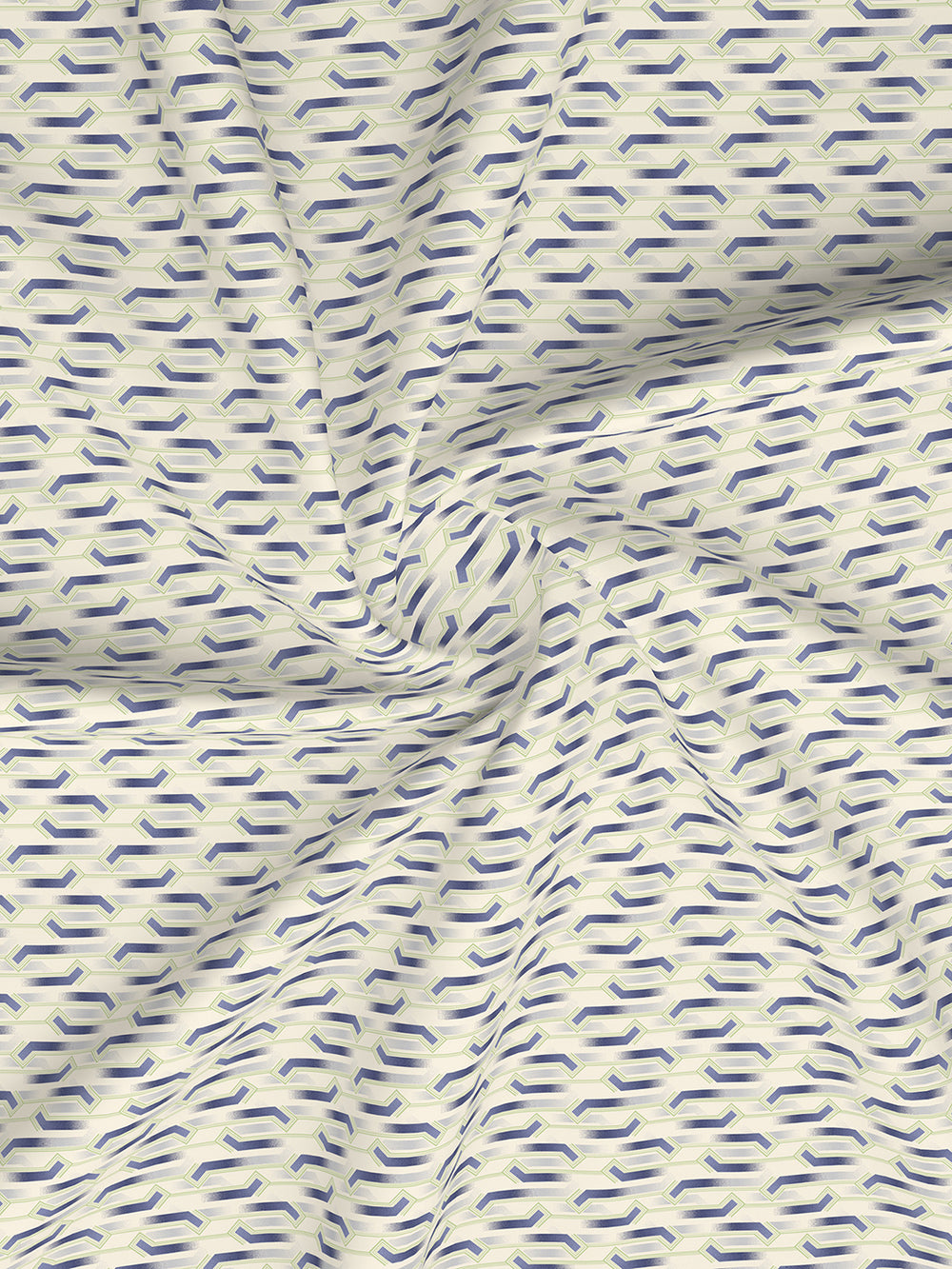 Lumina Floret 100% Cotton 144 TC Grey Geometrical 1 Double Size Bedsheet with 2 Pillow Covers