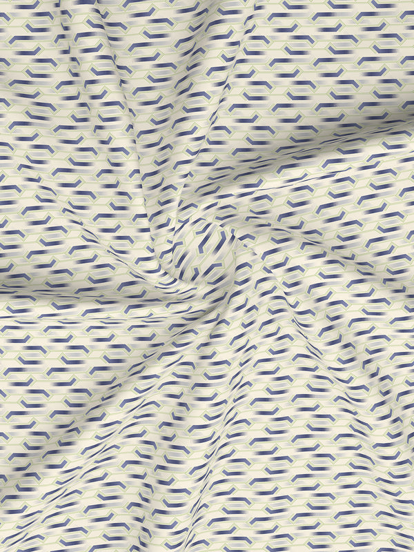 Lumina Floret 100% Cotton 144 TC Grey Geometrical 1 Double Size Bedsheet with 2 Pillow Covers