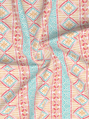 Lumina Floret 2 100% Cotton 144 TC Multicolor Ethnic 1 Double Size Bedsheet with 2 Pillow Covers