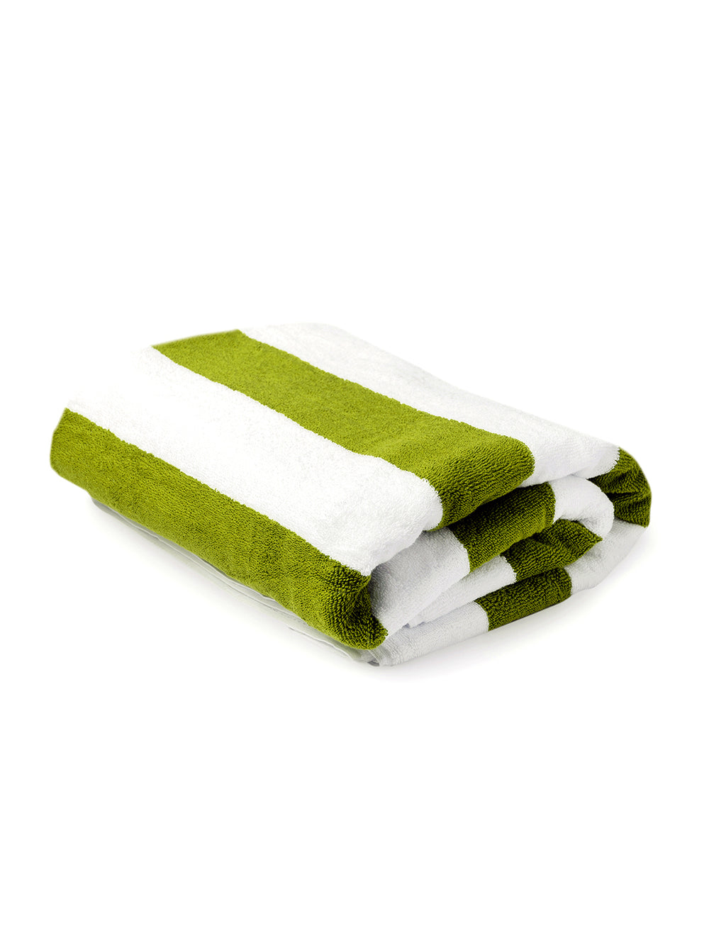 Miami (Cabana Stripe) 550 GSM 100% Cotton Green White Extra Large Towel - Pack of 1
