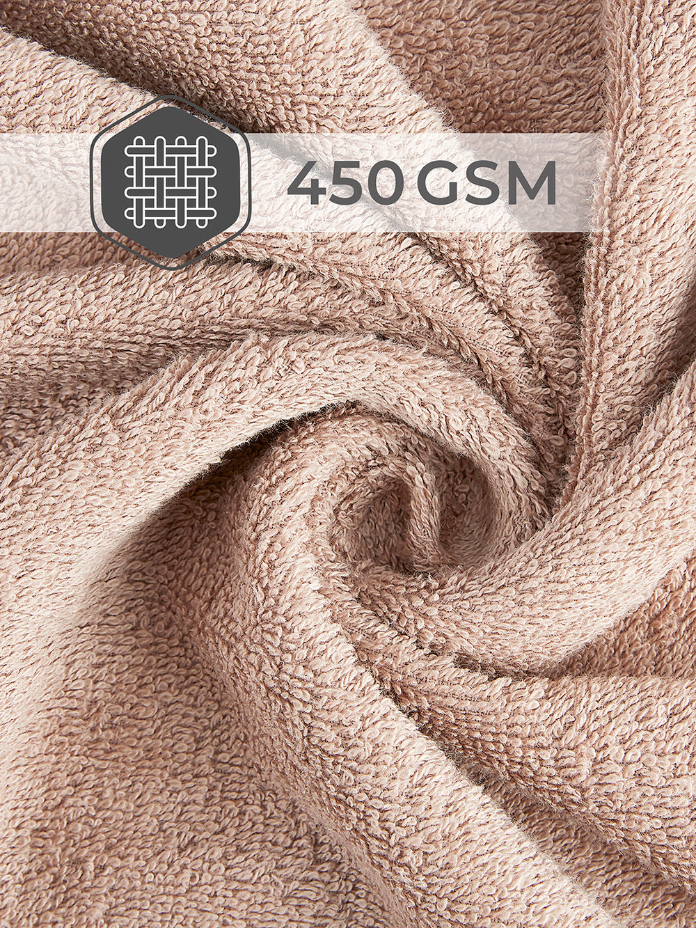 Be Bold 450 GSM 100% Cotton Beige Large Towel - Pack of 1