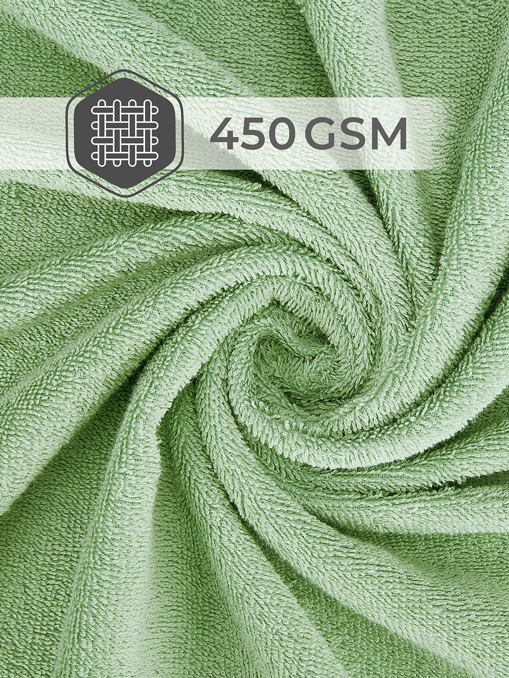 Be Bold 450 GSM 100% Cotton Green Large Towel - Pack of 1