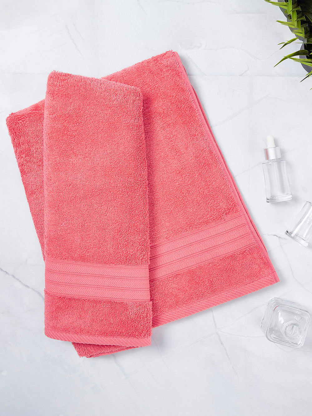 Be Bold 450 GSM 100% Cotton Light Red Large Towel - Pack of 1