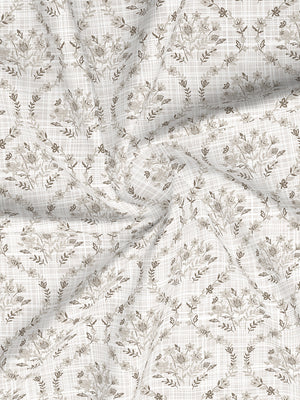 Forever 100% Cotton 120 TC Beige Floral King Bedsheet with 2 Pillow Covers