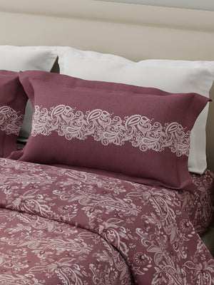 Forever 100% Cotton 120 TC Brown Ethnic Print Double Bedsheet with 2 Pillow Covers