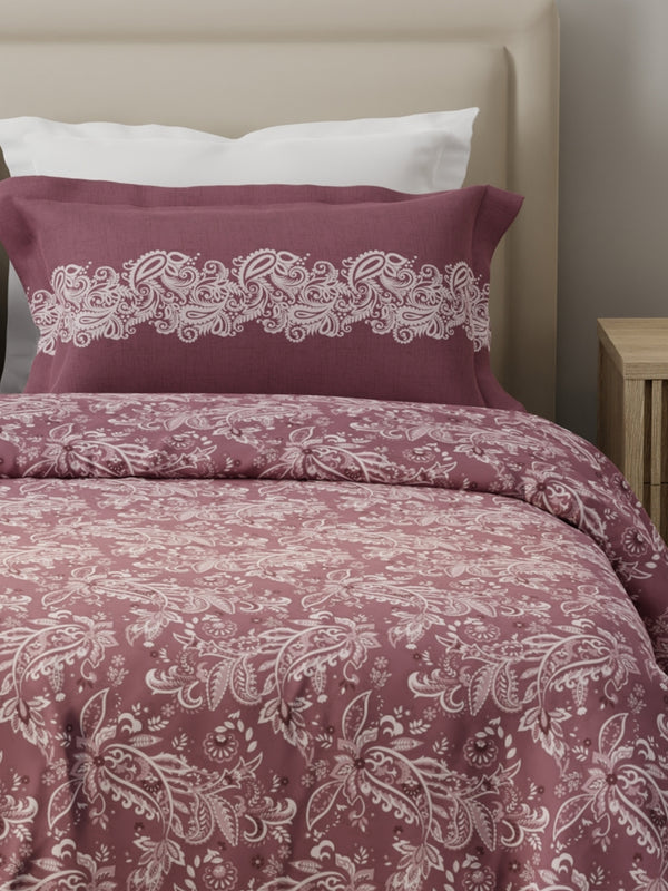 Forever 100% Cotton 120 TC Brown Ethnic Print Double Bedsheet with 2 Pillow Covers