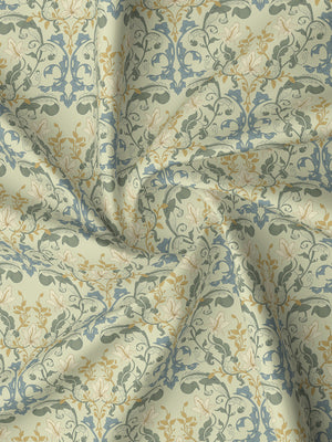 Pure Nest 100% Cotton 180 TC Yellow Floral King Bedsheet with 2 Pillow Covers