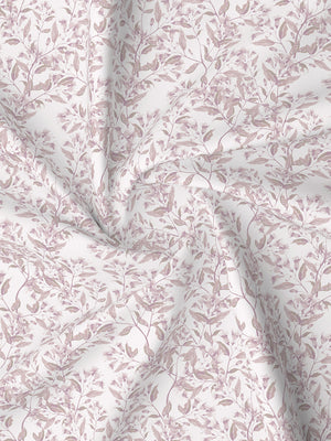 Lumina Floret 100% Cotton 144 TC Purple & White Floral Double Bedsheet with 2 Pillow Covers