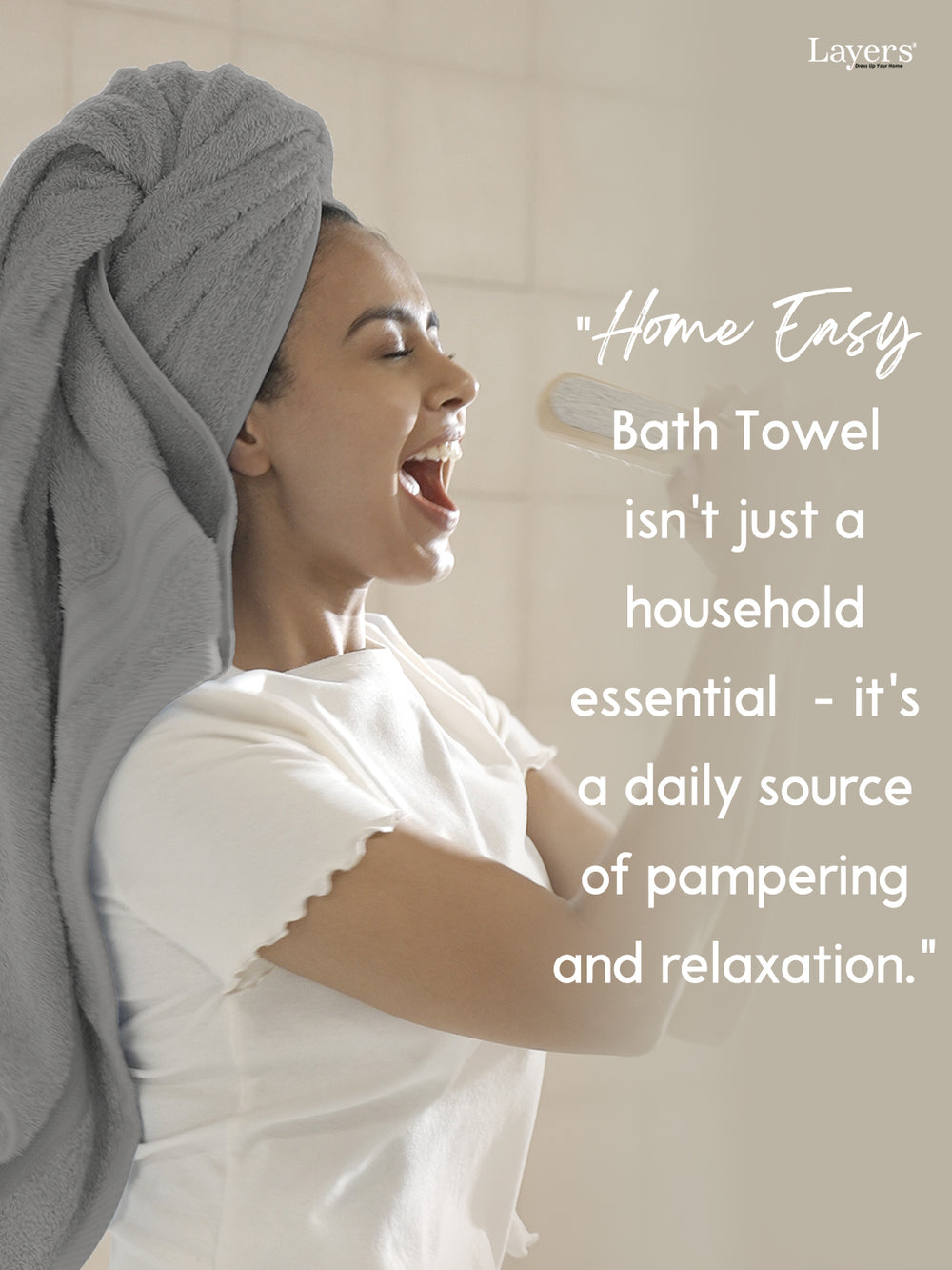 Home Easy 100% Cotton 450 GSM Grey Bath Towel - Pack of 1