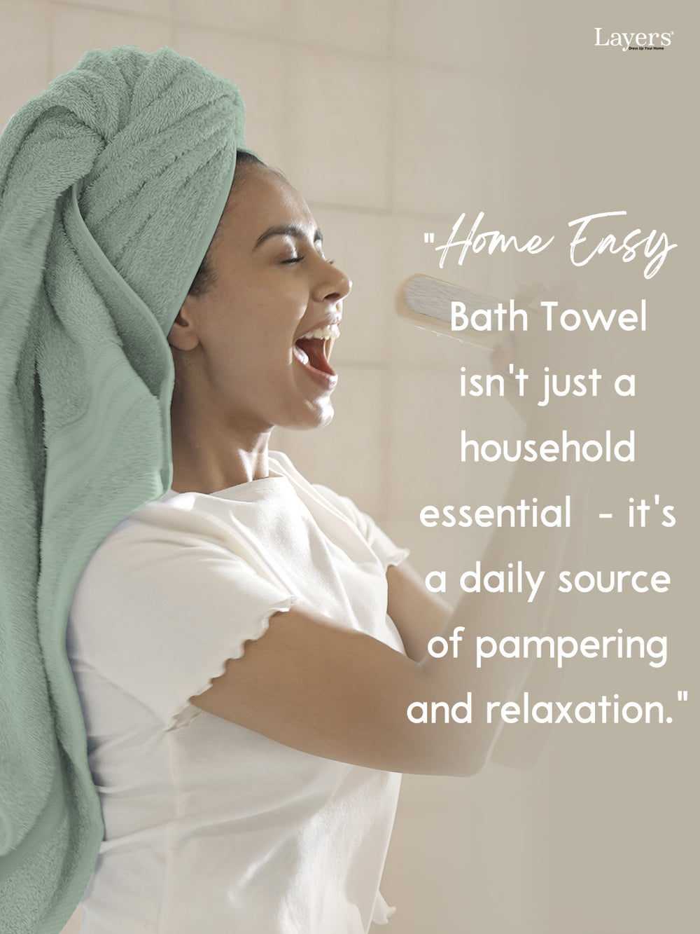 Home Easy 100% Cotton 450 GSM Green Bath Towel - Pack of 1