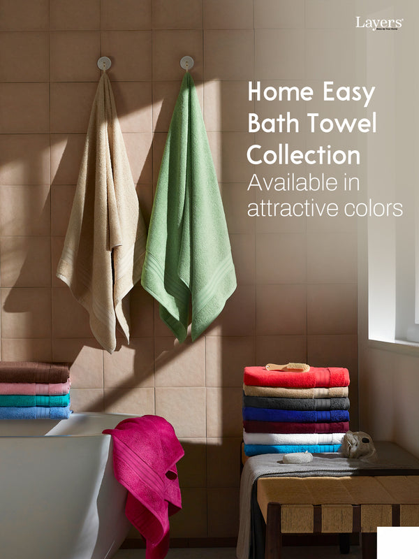 Home Easy 100% Cotton 450 GSM Blue Bath Towel - Pack of 1