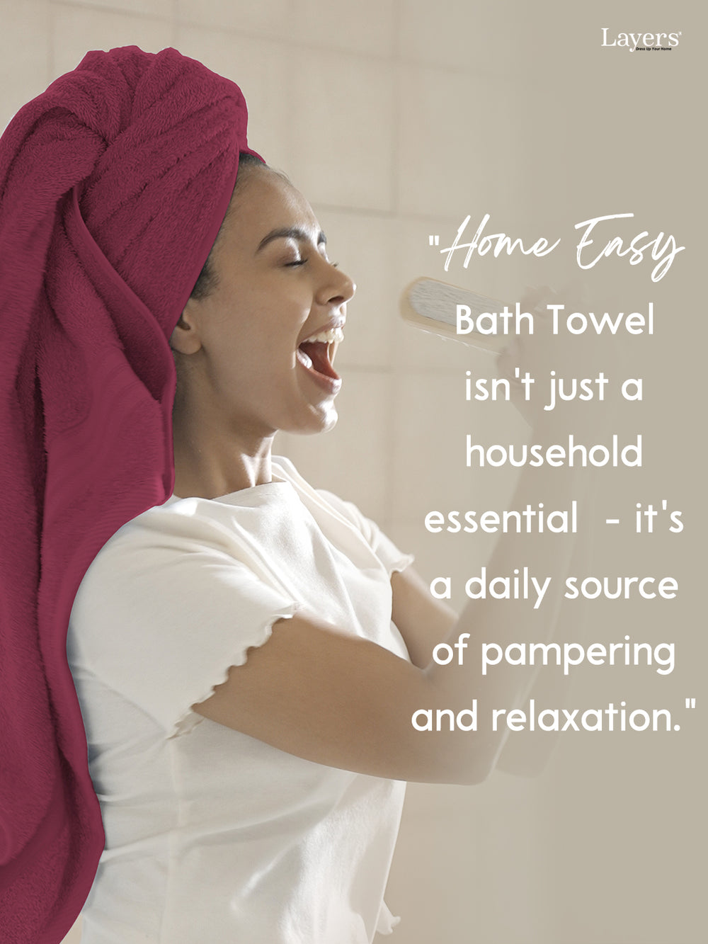 Home Easy 100% Cotton 450 GSM Purple Bath Towel - Pack of 1