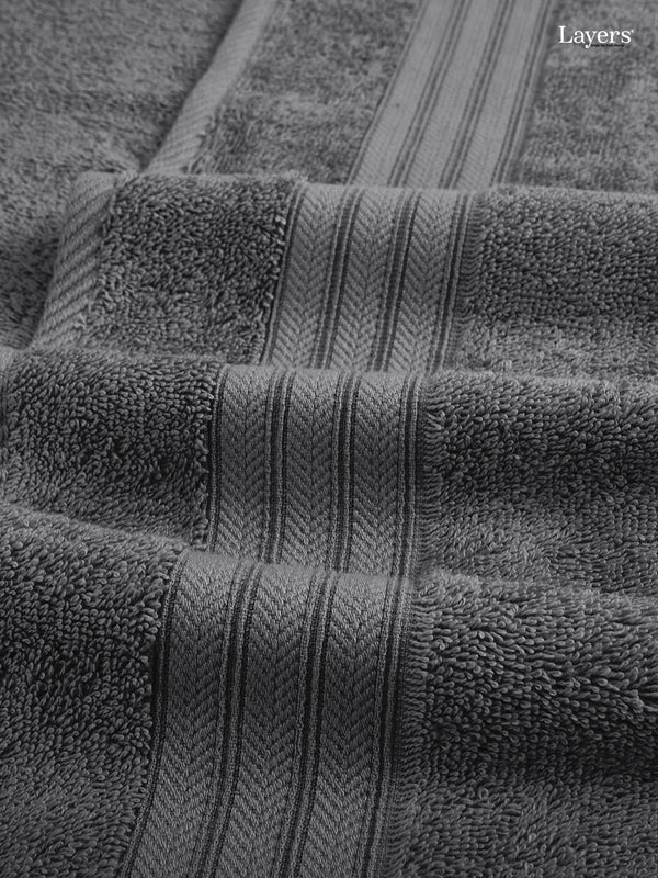Home Easy 100% Cotton 450 GSM Grey Bath Towel - Pack of 1