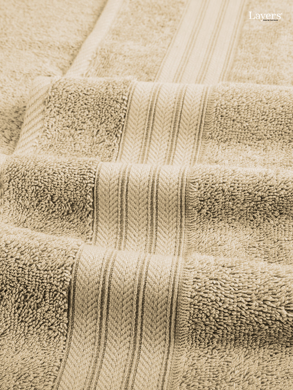 Be Bold 100% Cotton 450 GSM Cream Solid Bath Towel - Pack of 1
