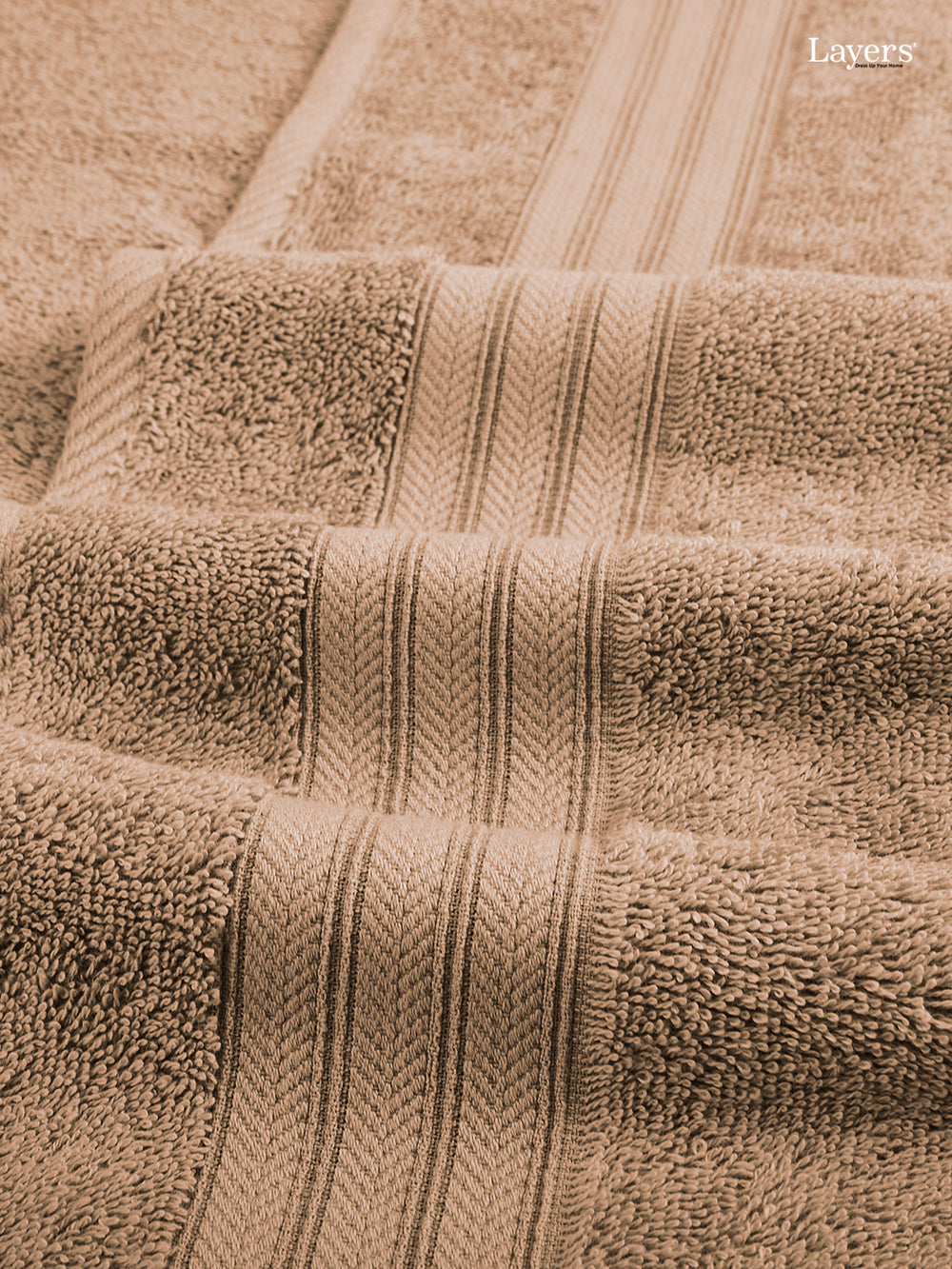 Be Bold 100% Cotton 450 GSM Beige Solid Bath Towel - Pack of 1