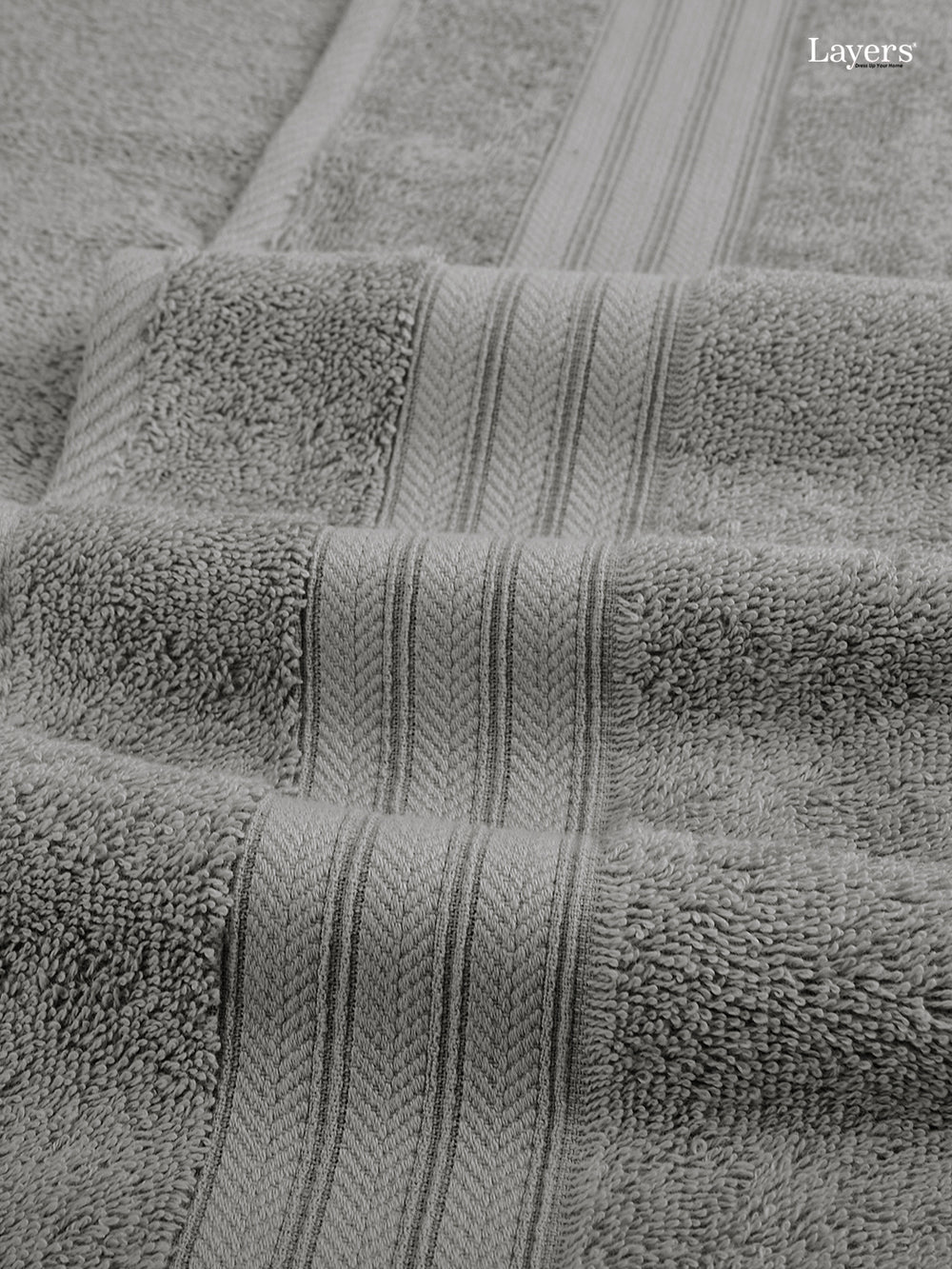 Be Bold 100% Cotton 450 GSM Grey Solid Bath Towel - Pack of 1