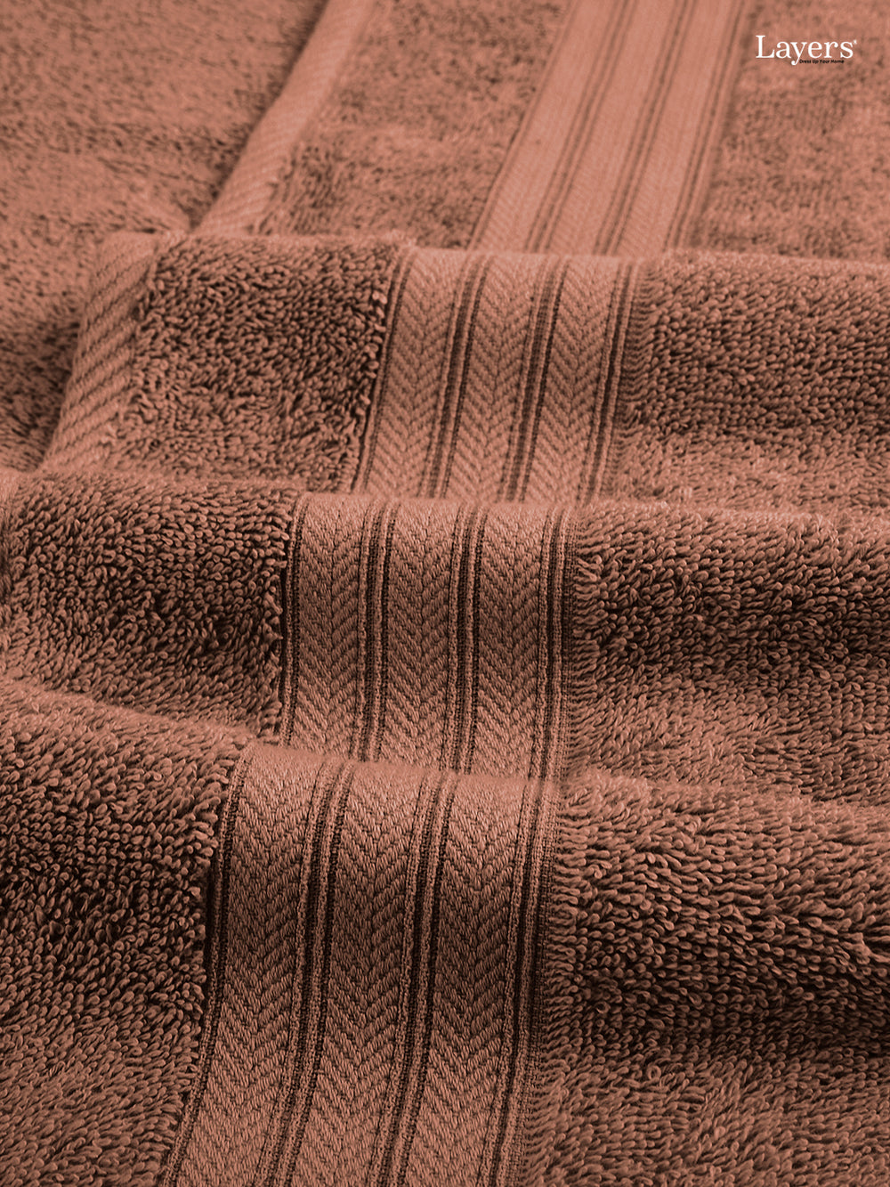Be Bold 100% Cotton 450 GSM Brown Solid Bath Towel - Pack of 1