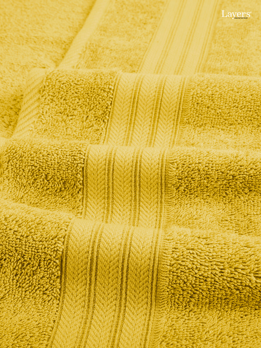 Be Bold 100% Cotton 450 GSM Yellow Solid Bath Towel - Pack of 1