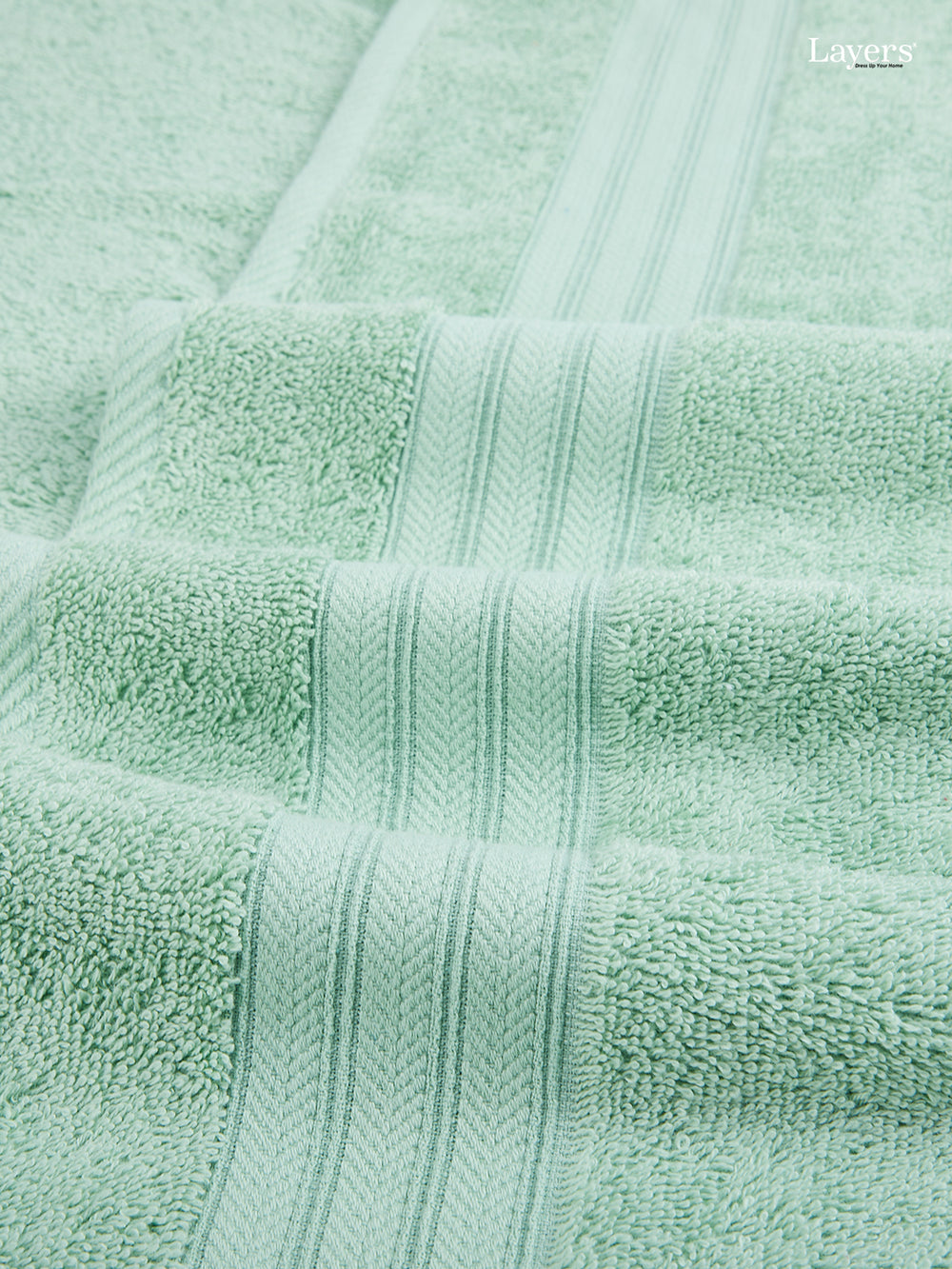 Be Bold 100% Cotton 450 GSM Green Solid Bath Towel - Pack of 1