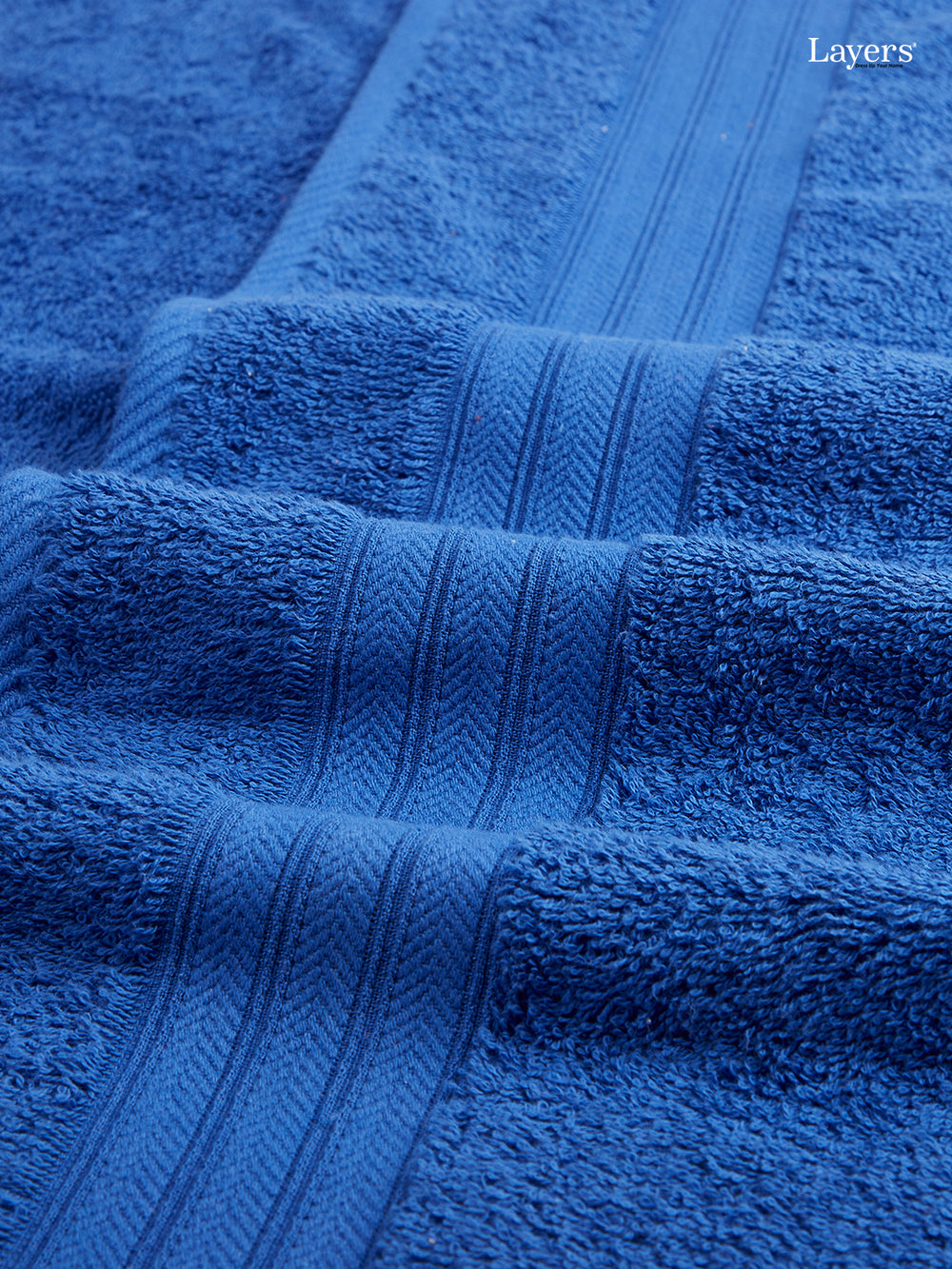 Be Bold 100% Cotton 450 GSM Blue Solid Bath Towel - Pack of 1