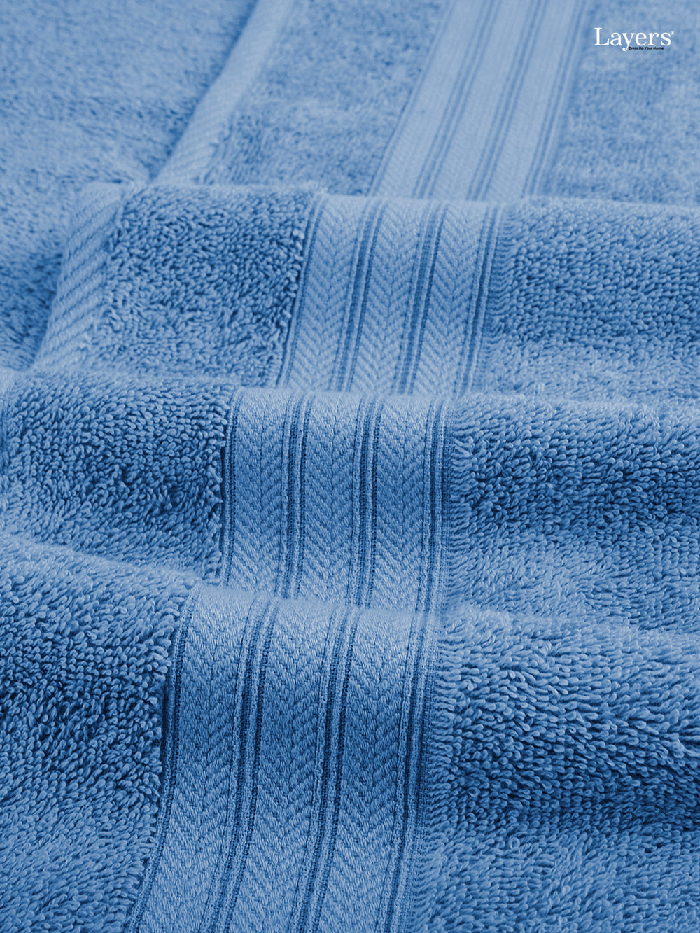 Be Bold 100% Cotton 450 GSM Blue Solid Bath Towel - Pack of 1