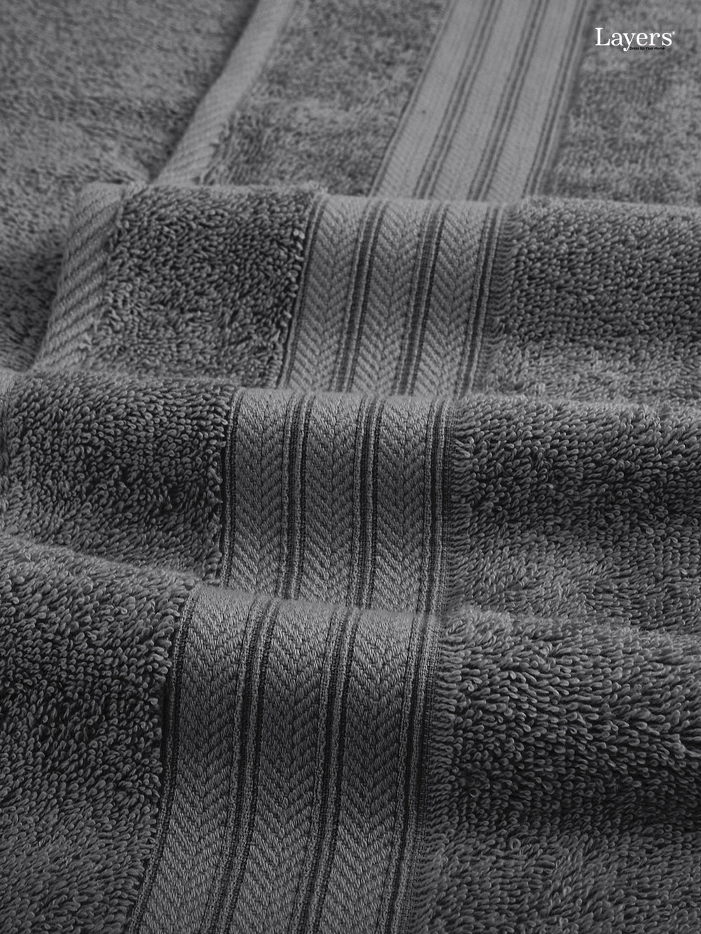Be Bold 100% Cotton 450 GSM Grey Solid Bath Towel - Pack of 1