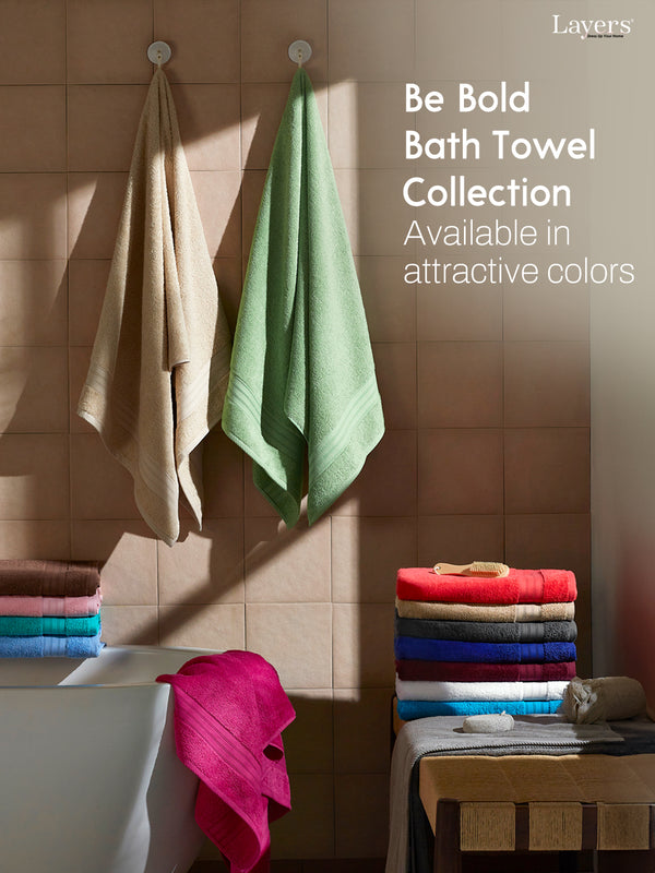 Be Bold 100% Cotton 450 GSM Grey Solid Bath Towel - Pack of 1