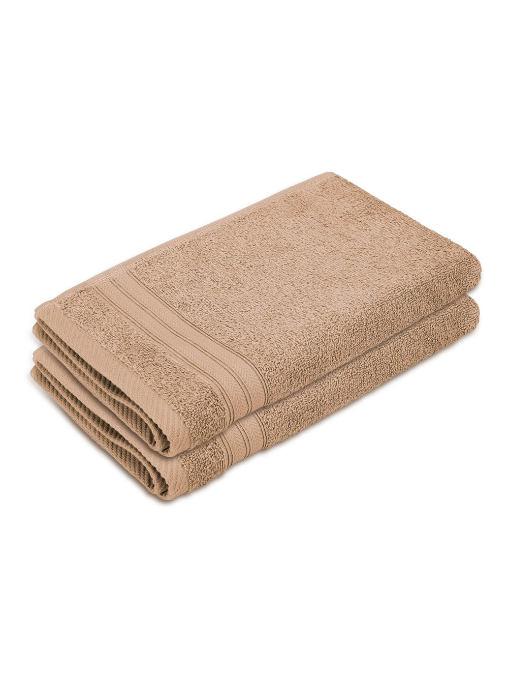 Be Bold 100% Cotton 450 GSM Beige Solid Hand Towels - Set of 2