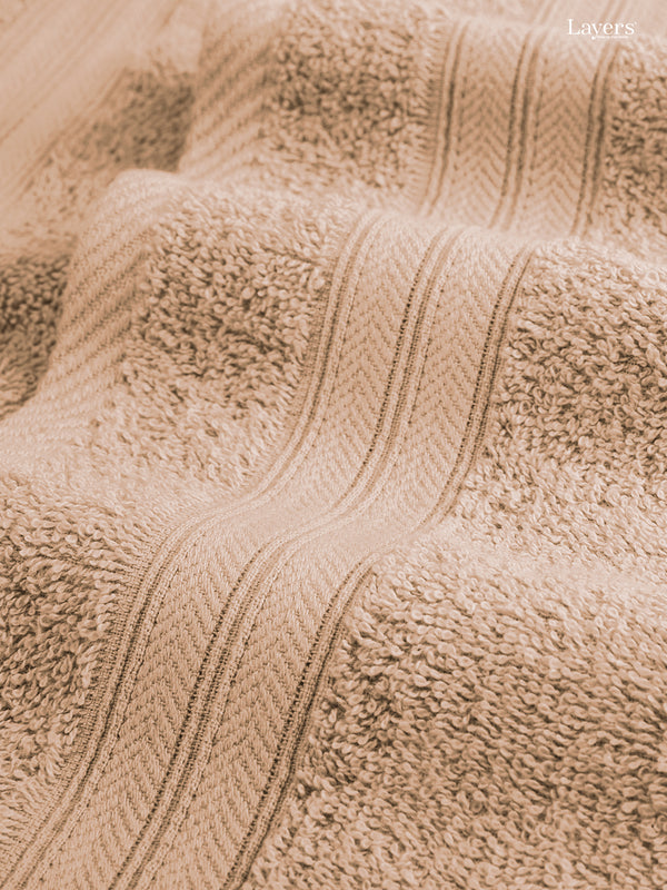 Be Bold 100% Cotton 450 GSM Beige Solid Hand Towels - Set of 2