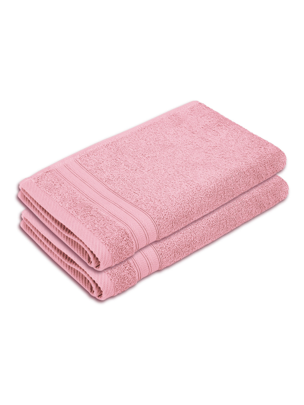 Be Bold 100% Cotton 450 GSM Pink Solid Hand Towels - Set of 2