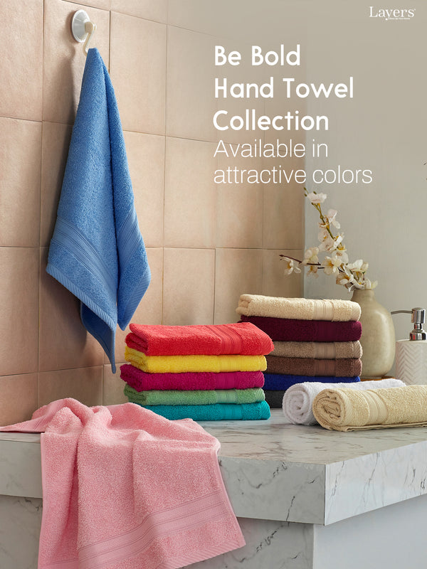 Be Bold 100% Cotton 450 GSM Brown Solid Hand Towels - Set of 2