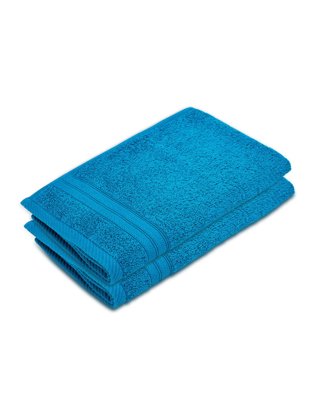 Be Bold 100% Cotton 450 GSM Blue Solid Hand Towels - Set of 2