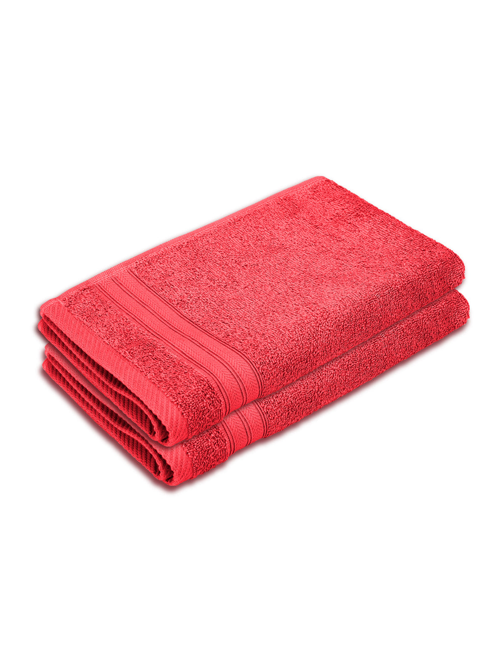 Be Bold 100% Cotton 450 GSM Pink Solid Hand Towels - Set of 2