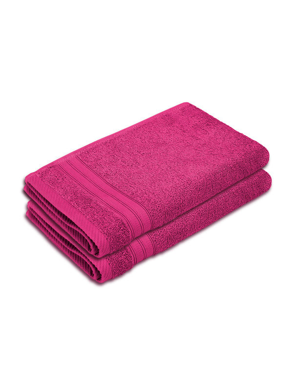 Be Bold 100% Cotton 450 GSM Pink Solid Hand Towels - Set of 2