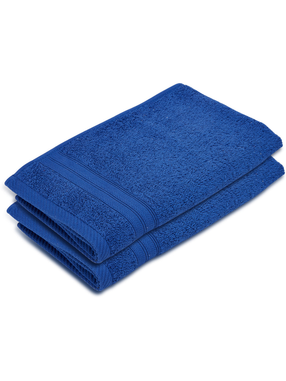 Be Bold 100% Cotton 450 GSM Blue Solid Hand Towels - Set of 2